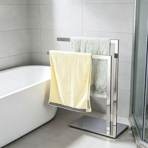 Wall-mounted Eco-friendly Modern Stainless Steel Custom Length <b>Towel</b> Stand with Floor Base for Home Hotel and Spa - Product Image 2