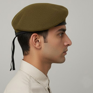 High Quality 100% Wool French <b>Beret</b> Custom Embroidered Tactical Tam <b>Beret</b> Hat Stylish Design for Men-for Casual Party Beach - Product Image 3