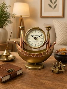 Modern Metal <b>Desk</b> Clock with Mechanical Hourly Chiming-Stylish Anniversary <b>Gift</b> - Product Image 1