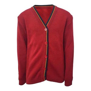 เสื้อคาร์ดิแกนถักคอวีสีม่วงสำหรับผู้หญิง แขนยาว สไตล์ลำลอง ติดกระดุมด้านหน้า สีพื้น - Product Image 4