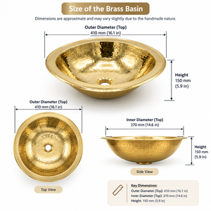 Polished Gold Hammered Brass <b>Sink</b> Oval Undermount Vessel Basin Shiny Brass <b>Bathroom</b> Wash <b>Bowl</b> Luxury Villa Hotel Sanitaryware - Product Image 5