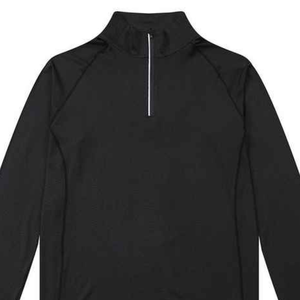 Suéter de Punto Negro para Hombre, Cuello Alto, Manga Larga, Cierre de Cremallera, Corte Regular, Secado Rápido, para Otoño - Product Image 3