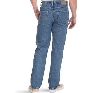 Jean décontracté vintage en denim délavé, coupe bootcut ample, taille mi-haute, 100% coton, respirant, léger, séchage rapide, logo personnalisé - Product Image 3