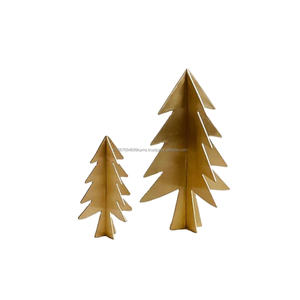 Ensemble d'objets décoratifs pour arbres de Noël en laiton à la mode Design moderne artisanat en métal en deux pièces de haute qualité pour un usage domestique - Product Image 1