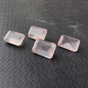 Piedra Preciosa Rectangular de Cuarzo Rosa Facetada, Piedra Suelta Calibrada Natural, Disponible en Todos los Tamaños - Product Image 4
