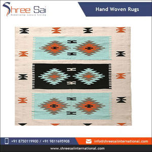 Tapis moderne en laine tissée plate à rayures Nouveau fabricant indien Tapis d'exercice rectangulaire designable Vente à bas prix - Product Image 4