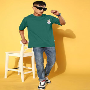 T-shirt vert à manches courtes pour homme Mystic Rock, coupe classique, col rond, jersey de coton, design imprimé décontracté, logo au dos, anti-rétrécissement, séchage rapide - Product Image 2