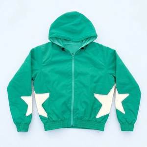 RTS High Sells Custom Logo Green With White Star Men's Nylon <b>Wind</b> <b>Breaker</b> Shorts Sets Vintage Outwear Men Set Streetwear Hoodies - Product Image 2
