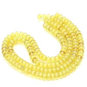 Hermosas cuentas de cuarzo transparente en tono amarillo dorado, forma redonda y lisa, cuentas de cuarzo de 7-8 mm, cuentas de piedras preciosas lisas, cuentas para joyería artesanal. - Product Image 3