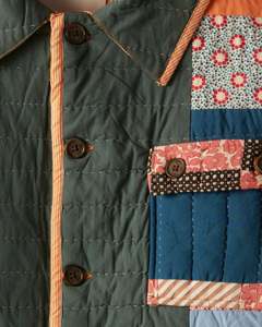 Chaquetas de Patchwork Personalizadas de Fabricante, Chaquetas Vintage con Bloques de Color y Cremallera, Chaquetas de Tapicería de Gamuza para Hombre - Product Image 3