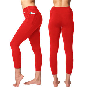 High Waist Capri <b>Leggings</b> <b>With</b> <b>Pockets</b> Solid Color Stretch Knitted Women's Casual Wear All Seasons - Product Image 6