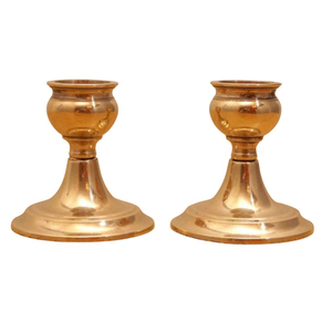 Classic Copper And <b>Brass</b> <b>Candlesticks</b> Antique English Arts & Crafts Candle Holders With Decorative Ball Design Home Decor - Product Image 3