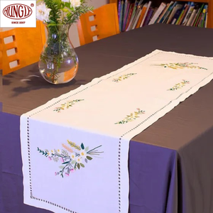 Manteles Modernos de Algodón 100% con Bordados Florales y de Animales en Varios Colores para Decoración del Hogar y Diseño de Interiores, Venta al Por Mayor - Product Image 2