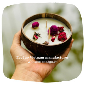 Coconut Wax for Candle Making/ Coconut Shell Bowl for Candles Accept Custom Logo Made by Eco2go Vietnam - Product Image 3