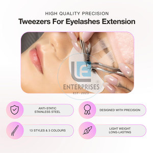 Pinces à cils en acier inoxydable avec logo et taille personnalisés - Équipement de beauté durable et de haute qualité réutilisable - Product Image 3