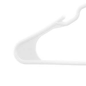 Appendiabiti in plastica bianca ultra sottili da 0,5 cm, confezione da 50, struttura superiore triangolare stabile, design con intaglio più ampio, antiscivolo per pantaloni e abbigliamento - Product Image 5