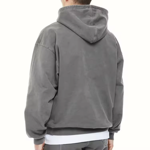 Sudadera con Capucha Extra Grande para Hombre, de Alta Calidad, 100% Algodón, con Logotipo Personalizado en la Parte Delantera, Lavado Ácido, con Tejido de Felpa Francesa Gruesa - Product Image 2