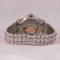 Montre Classique en Moissanite Diamantée, Entièrement Sertie, Style Hip Hop Bling VVS, Mouvement Automatique, Montre de Luxe en Acier Inoxydable