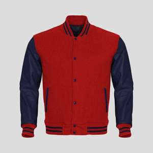 Vestes pour hommes respirantes avec fermeture éclair, vente en gros, haute qualité, décontractées, style baseball, personnalisées, type Letterman - Product Image 4