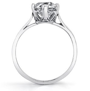 Bague en moissanite taille ronde en argent sterling 925 plaqué or blanc, bague de fiançailles, de mariage, de promesse, solitaire, bijoux classiques - Product Image 3