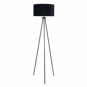 Arts Black Modern Led Tripod <b>Floor</b> Lamp for Bedside Other Home Decor Classic Round Fabric <b>Sofa</b> for Living Room - Product Image 1