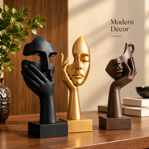 Modern Abstract <b>Face</b> Sculpture Set | Artistic Hand Figurines Luxury Tabletop Statues for Living Room Office Home Decor Gift Gift - Product Image 2