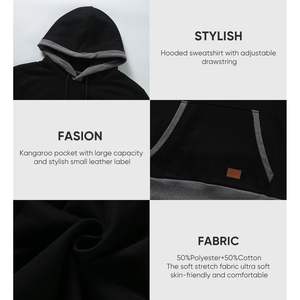 2025 <b>Men's</b> Casual Cotton <b>Hoodie</b> Fashion Long Sleeve Drawstring Fleece Pullover with 3D Embroidery and Pockets - Product Image 6