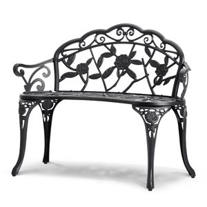 Panca da Giardino per Esterni da 38,8 Pollici con Schienale, Capacità di Carico 480 Libbre, Panca in Metallo per Parco o Giardino - Product Image 1