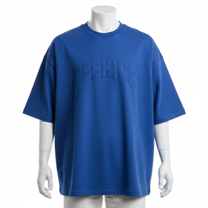 Camiseta Unisex 100% Algodón, Servicio OEM, Diseño Exclusivo, Cuello Redondo, Hombros Caídos, Color Azul Rey - Product Image 1