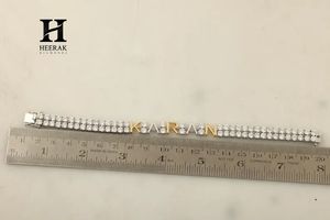 Custom Name Double Row Tennis Bracelet - <b>Iced</b> <b>Out</b> Personalized Letter Bracelet, 18K Gold CZ Diamond <b>Chain</b> Bracelet - Product Image 4