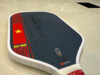 Raket Pickleball EAVX Gen 4 Profesional Berbahan Titanium Tanpa Bingkai, Inti Kayu Poplar Berstruktur Sarang Lebah, Ringan dan Panjang