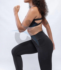 ORCAFITS Women's <b>Black</b> Racerback Crop Top High Waist Yoga Leggings Set Seamless Full Length Activewear Sweat-Wicking Breathable - Product Image 3