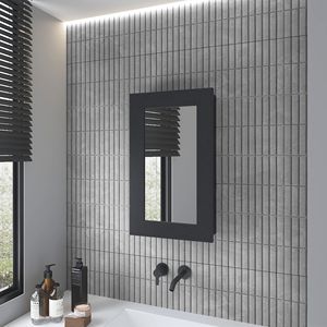 Armadietto per medicinali nero Sanford, eleganti mensole da bagno - Product Image 1