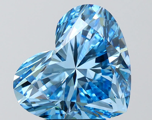 Diamante azul sintético de corte corazón para la fabricación de joyas - Product Image 2