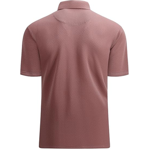 Camisa polo ajustada de moda para hombre, tela elástica, manga corta, ropa casual, varios colores para suministro al por mayor - Product Image 3