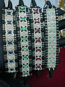 Pulsera de Plata de Ley 925 con Diamantes Naturales de Lujo y Piedras Preciosas de Esmeralda, Rubí y Zafiro para Regalo de Boda, Compromiso o Aniversario - Product Image 6