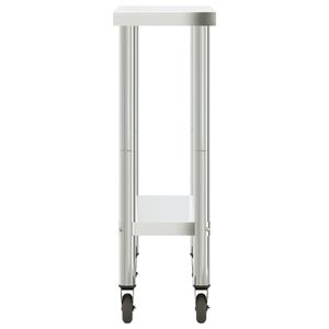 Tavolo da lavoro cucina commerciale con ruote 32.5 "x 11.8" x 33.5 "acciaio inox cucina commerciale acciaio - Product Image 6