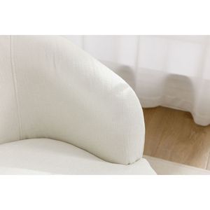 Poltrona Girevole con Braccioli in Tessuto Chenille e Anello in Metallo con Rivestimento in Polvere Nera Avorio - per Soggiorno - Product Image 3