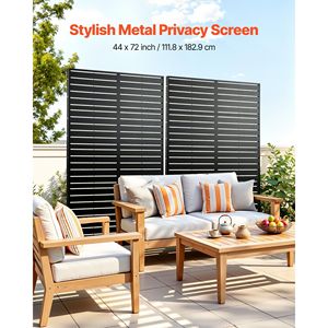 Divisorio Moderno Autoportante in Metallo da 112 cm L x 183 cm A, Pannello Divisorio per Giardino con Base Rinforzata, Separatore per Ambienti - Product Image 2