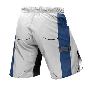 Shorts MMA pour hommes, couleur blanche, design par sublimation, extensible, séchage rapide, respirant, pour matchs de kickboxing, grappling, arts martiaux - Product Image 2