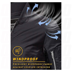 เสื้อแจ็คเก็ตบอมเบอร์ผู้ชาย น้ำหนักเบา สวมใส่สบาย เหมาะสำหรับฤดูใบไม้ผลิและฤดูใบไม้ร่วง ป้องกันลม มีซิปและกระเป๋า เหมาะสำหรับใส่ในชีวิตประจำวันและกิจกรรมกลางแจ้ง - Product Image 4