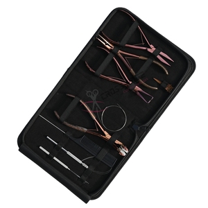 Rose Gold Hair Extension tools Stylist Kit Micro Bead Remover Crimping Pliers Flat Crimping <b>Tape</b>-In Plier Pulling <b>Hook</b> <b>Loop</b> Tool - Product Image 1