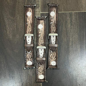 Correa de reloj de cuero de vaca genuino de moda de alta calidad cuero mecanizado a mano diseño Floral hebilla de liberación rápida correas de reloj - Product Image 5