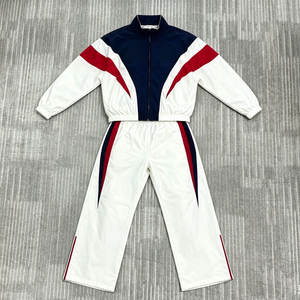 Fabricant de vêtements sur mesure, ensembles de survêtements coupe-vent amples, 2 pièces, broderie, survêtements en nylon à blocs de couleur surdimensionnés pour hommes - Product Image 4