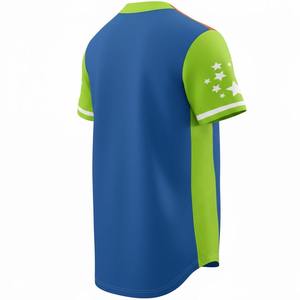 Maillot de baseball pour homme, chemise décontractée à boutons, manches courtes, uniforme sportif d'équipe, col en V, respirant, 100 % polyester, personnalisable - Product Image 4