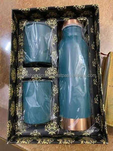 ขวดน้ำทองแดงสุดพิเศษสำหรับเครื่องครัวขวดน้ำทองแดงเคลือบเงามากจากอินเดีย - Product Image 3