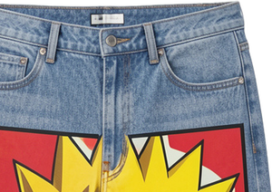 Pantalones Vaqueros Anchos de Cintura Alta con Estampado Gráfico de Anime para Mujer, Estilo Y2K, Moda Urbana, Lavado Oscuro/Claro - Product Image 4