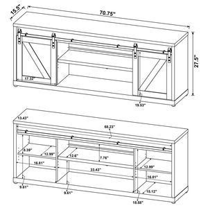 2-Door Grey Driftwood Engineered Wood <b>TV</b> <b>Stand</b> - Product Image 5