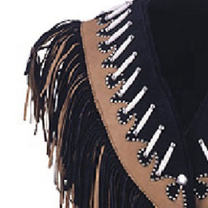 <b>Womens</b> Western <b>Leather</b> Fringe Vest Sleeveless Cowboy <b>Jacket</b> Suede Tassel Motorcycle Rodeo Festival Fashion Premium OEM - Product Image 5