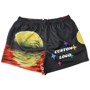 Customized Men's Hot Shorts Footy Training Gym Shorts Classics Yellow Rugby Drawstring Zipper Pockets Breathable 100% Cotton - Product Image 5